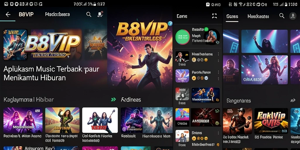 Screenshot gameplay B8VIP menunjukkan kemudahan penggunaan dan akses ke berbagai lagu.