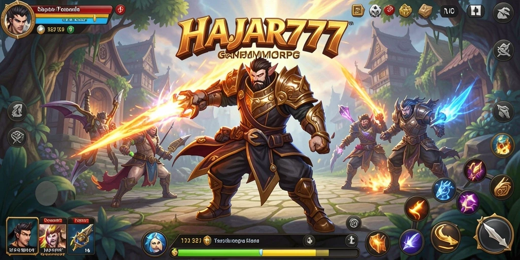 Gameplay seru di dunia MMORPG HAJAR777 dengan berbagai karakter dan petualangan.