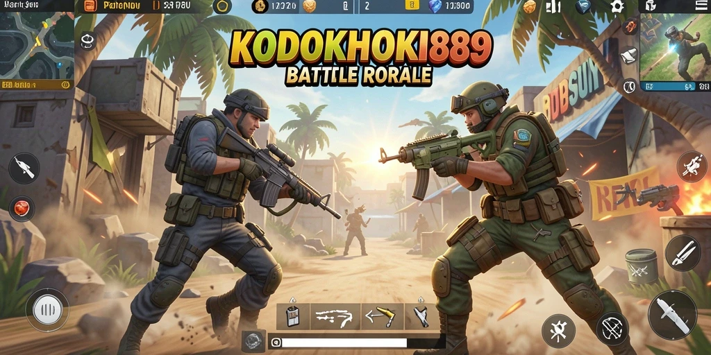 Screenshot dari gameplay seru KODOKHOKI889 di arena Battle Royale.