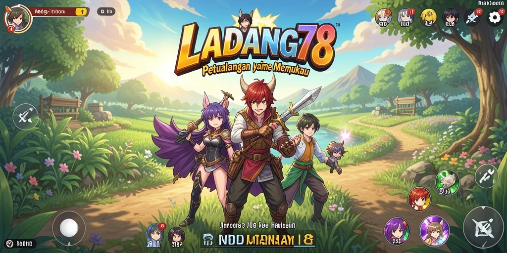 Tampilan screenshot gameplay <strong>LADANG78</strong> yang penuh aksi dan karakter Anime.