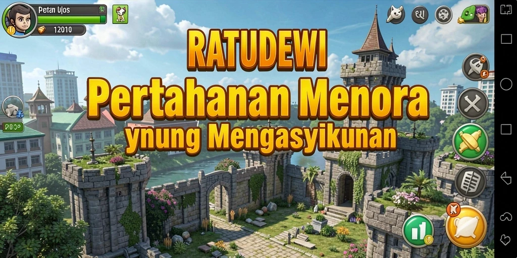 Tangkapan layar menampilkan aksi menara yang mendebarkan dalam RATUDEWI.