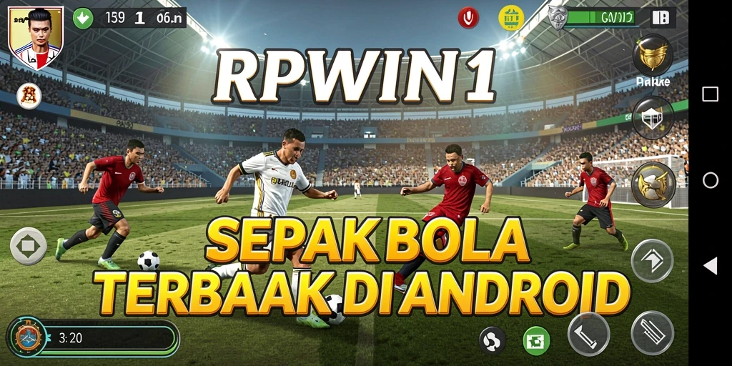 Tampilan pertarungan seru dalam game sepak bola RPWIN1 dengan aksi pemain yang dramatis.