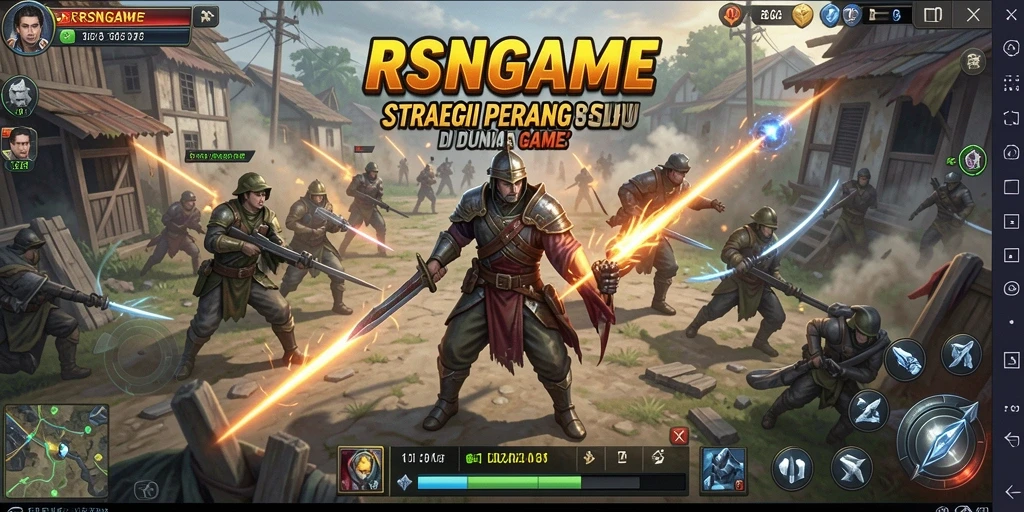 Tampilan permainan RSNGAME menampilkan pertempuran strategi yang intens.