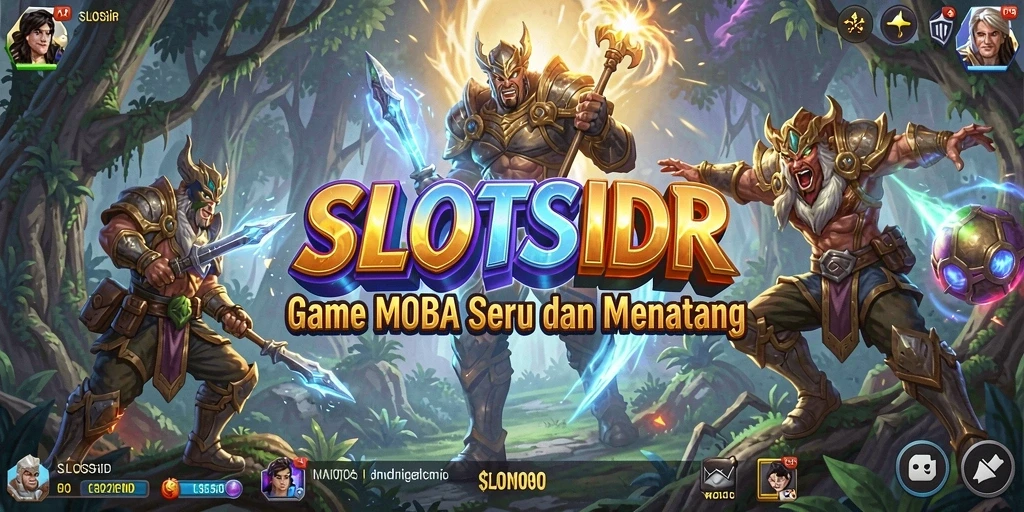 Tampilan aksi seru dalam permainan MOBA SLOTSIDR.