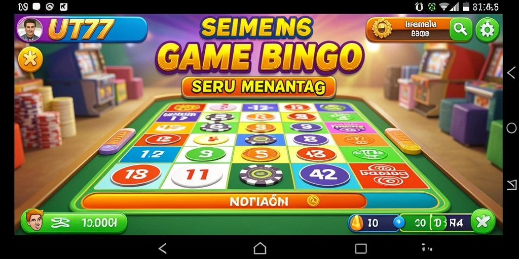 Screenshot UT77 menampilkan momen seru dalam permainan Bingo.